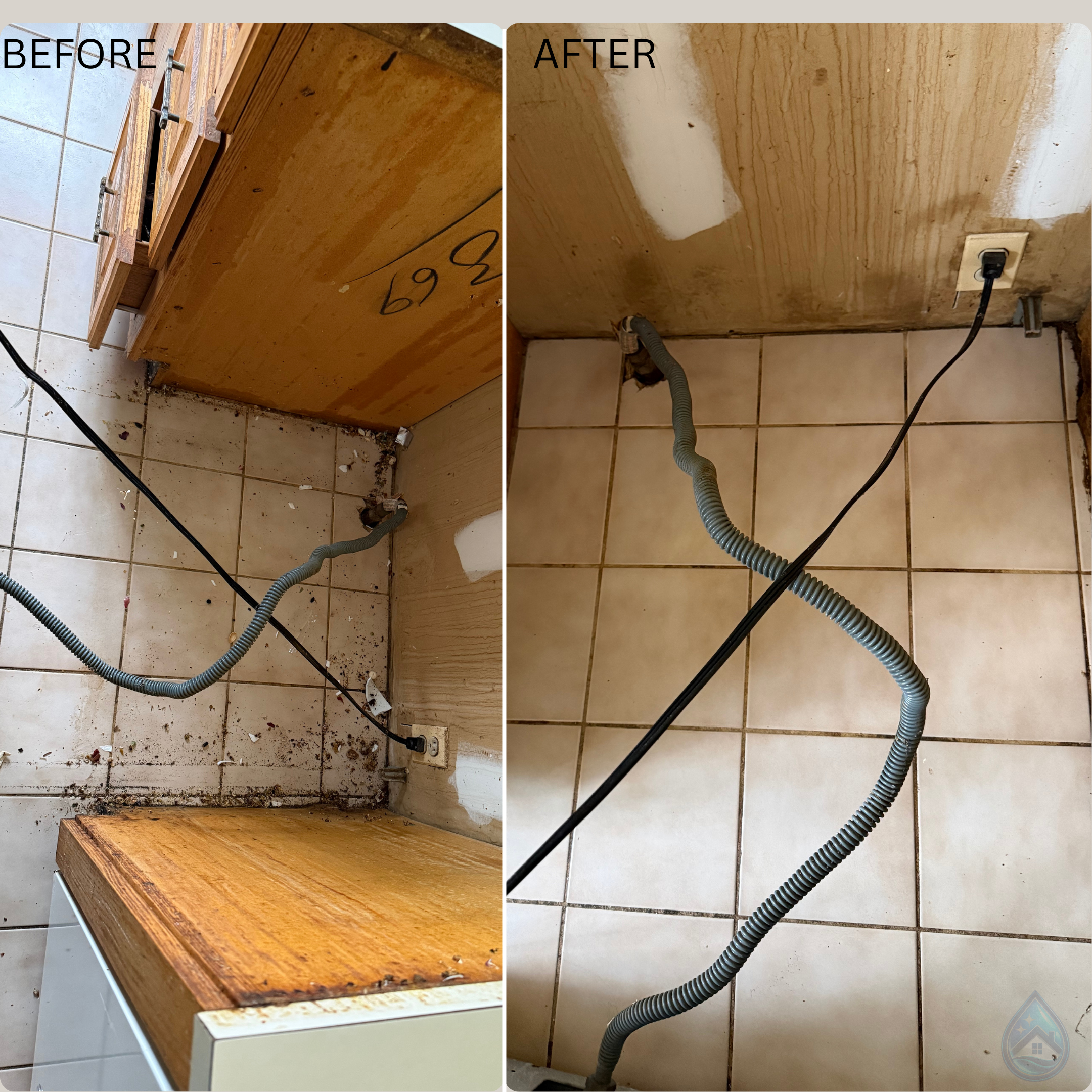 Under cabinet and floor detail cleaning in Paramus NJ